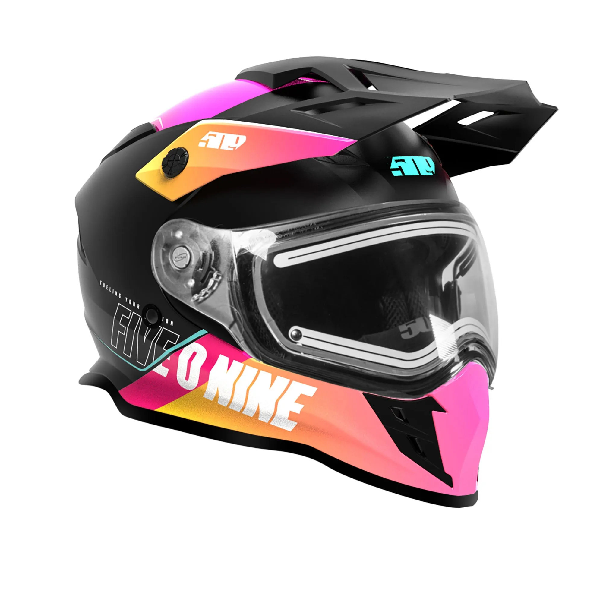 509  Delta R3L Ignite Snowmobile Helmet Fidlock Dual Electric Shield Oil Slick FMVSS 218