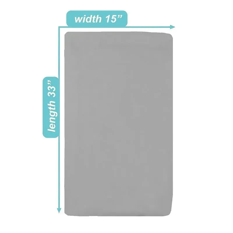 American Baby -100% Cotton Knit 5.7 Oz Value Jersey Fitted Bassinet Sheet 15 X 33 X 4, Grey Alphabet