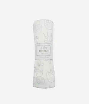 Baby Blanket  -  Grey Animal Print