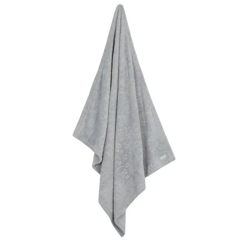 BABY EMBOSSED MOONS & STARS PLUSH BLANKET (75 x 90 cm) (PK6) 19C243