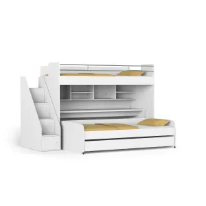 Bel Mondo Long Single Loft Bed with Desk Set