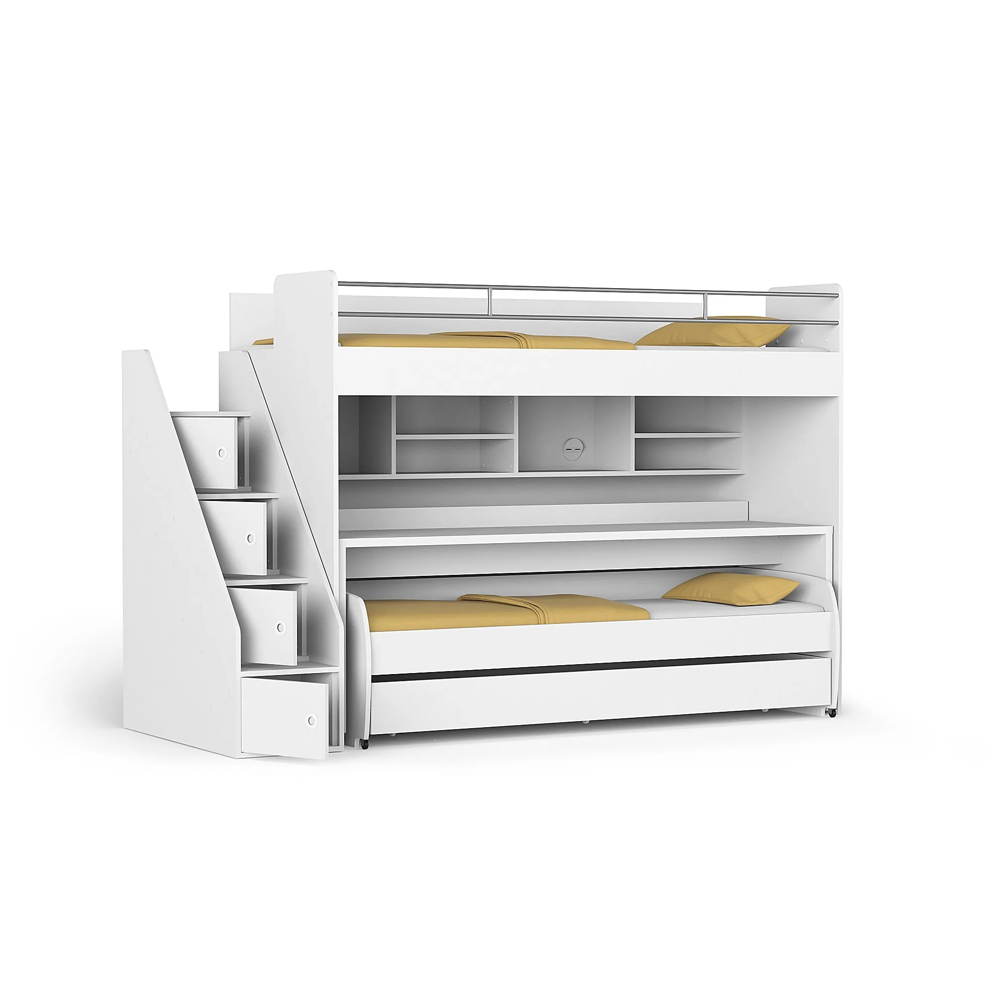 Bel Mondo Long Single Loft Bed with Desk Set