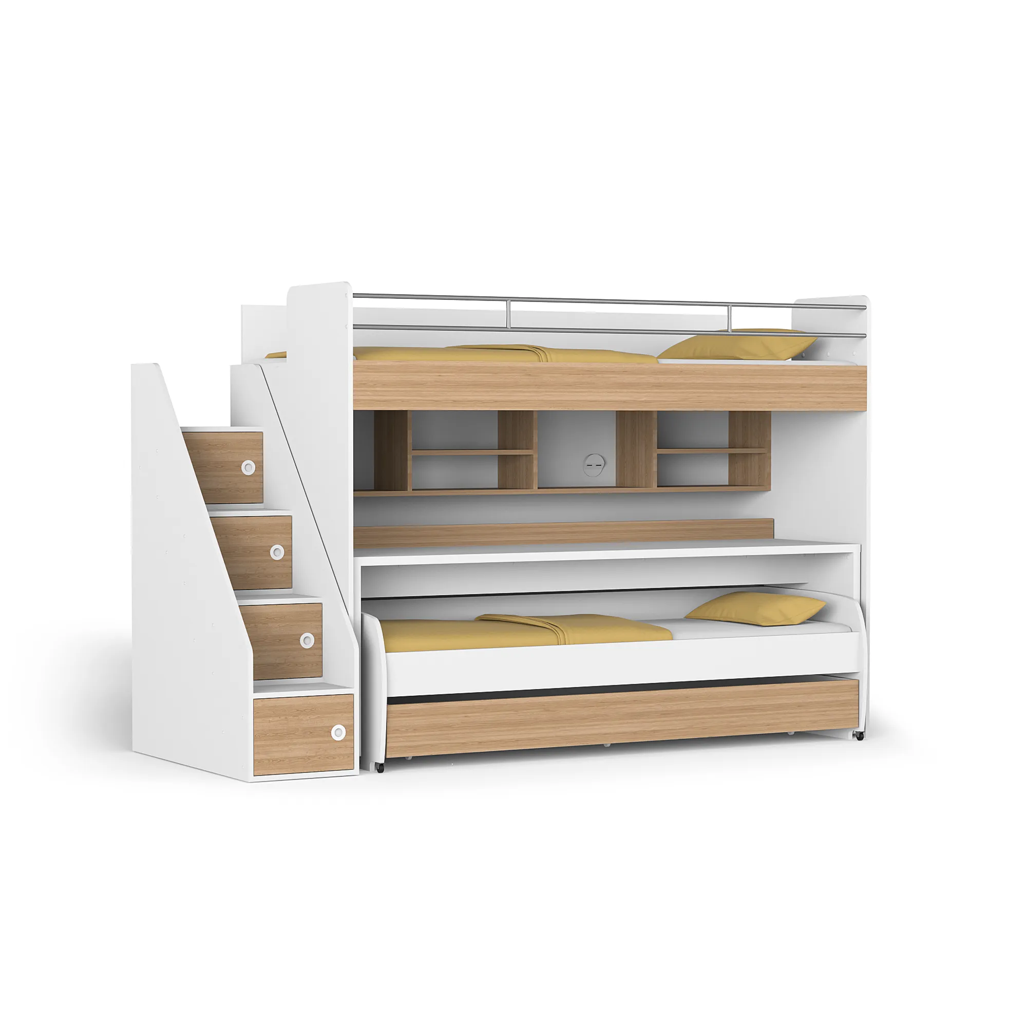 Bel Mondo Long Single Loft Bed with Desk Set