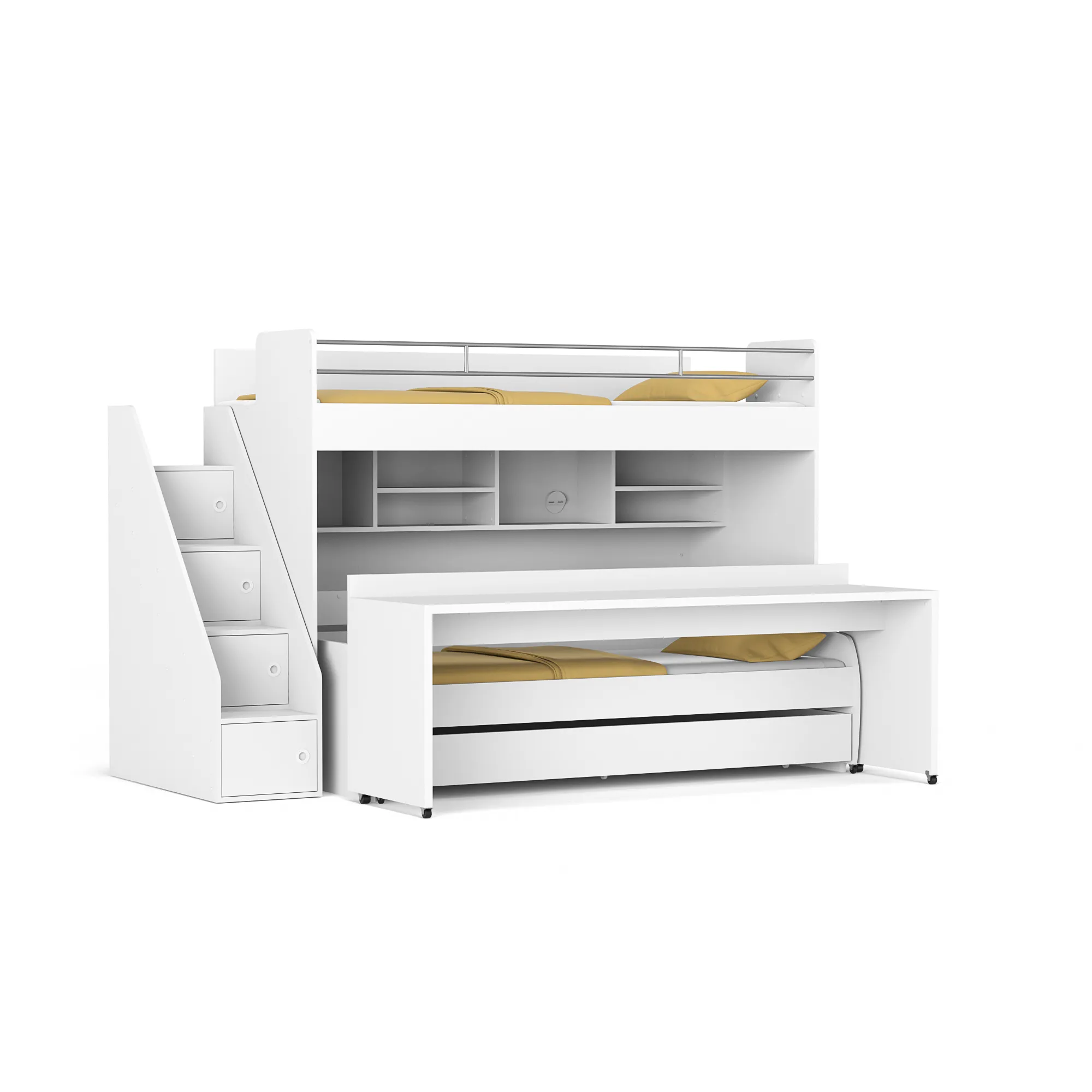 Bel Mondo Long Single Loft Bed with Desk Set