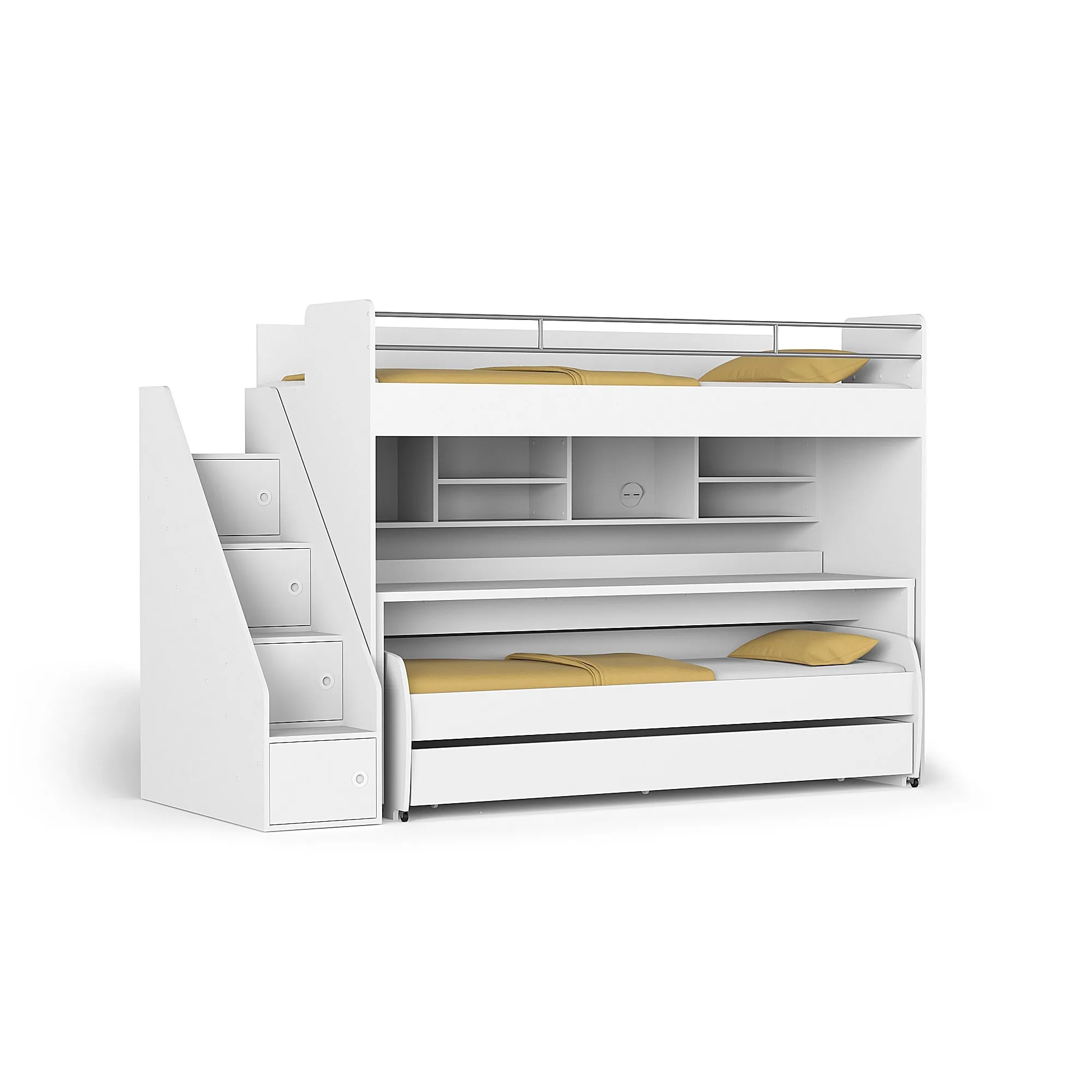 Bel Mondo Long Single Loft Bed with Desk Set