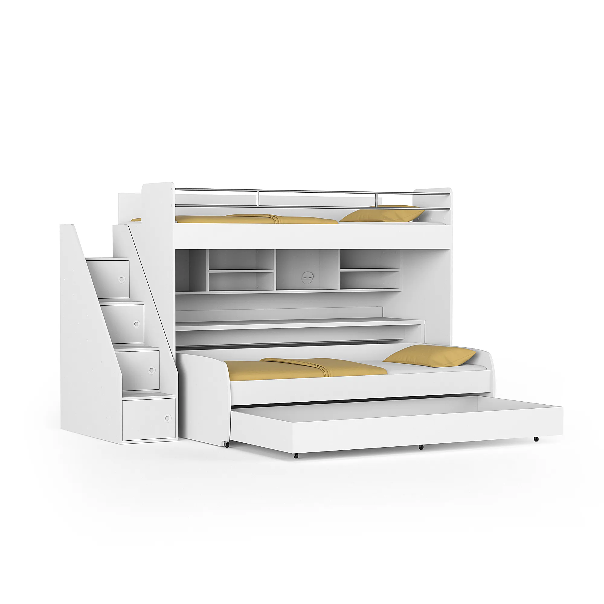 Bel Mondo Long Single Loft Bed with Desk Set
