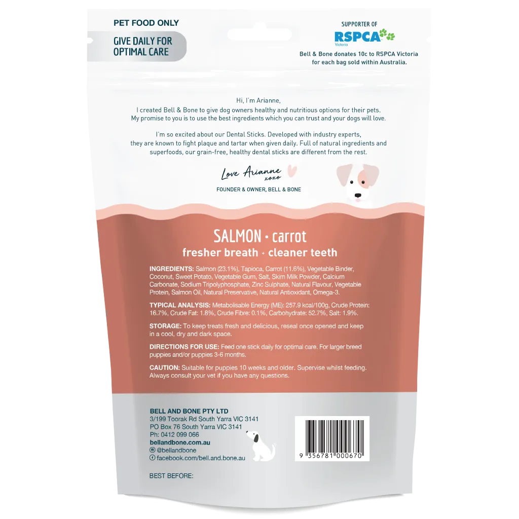 Bell & Bone Big Puppy Dental Chews Salmon 7 Pack