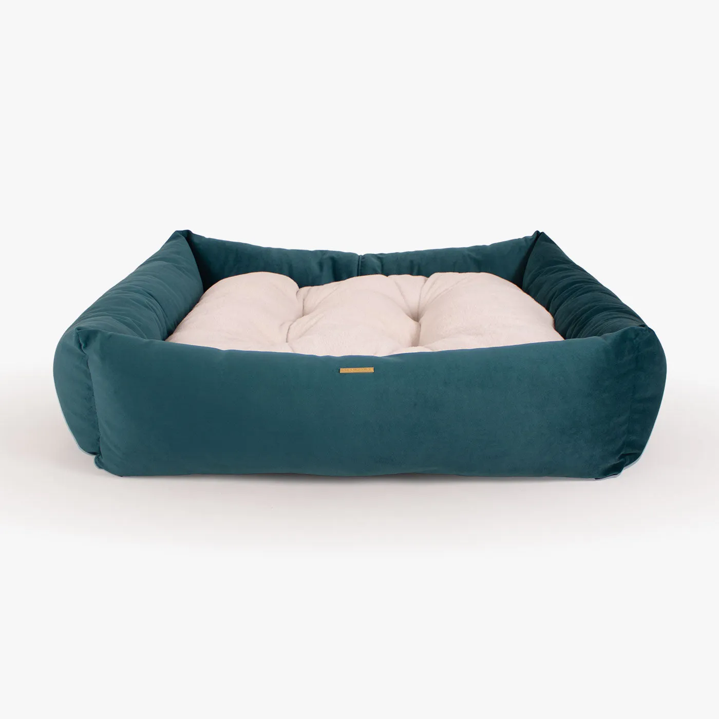 Box Bed With Removable Covers In Marine Velvet by Lords & Labradors