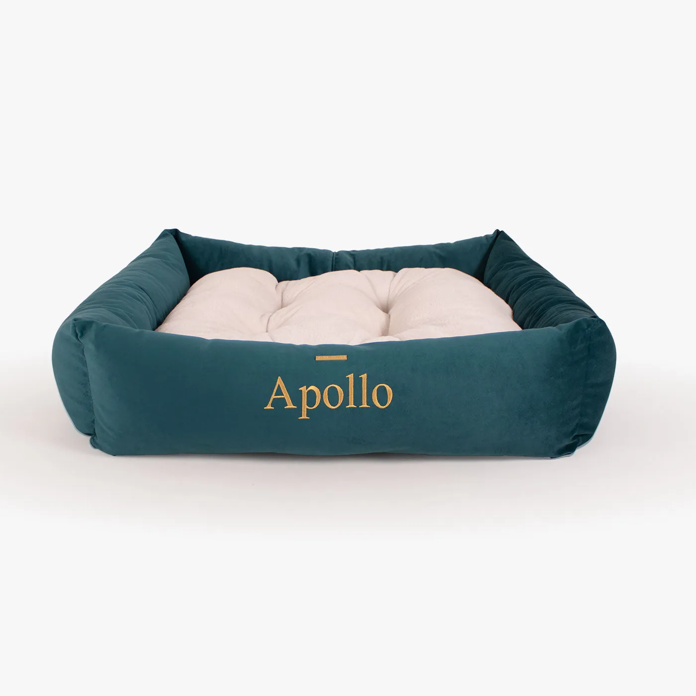 Box Bed With Removable Covers In Marine Velvet by Lords & Labradors