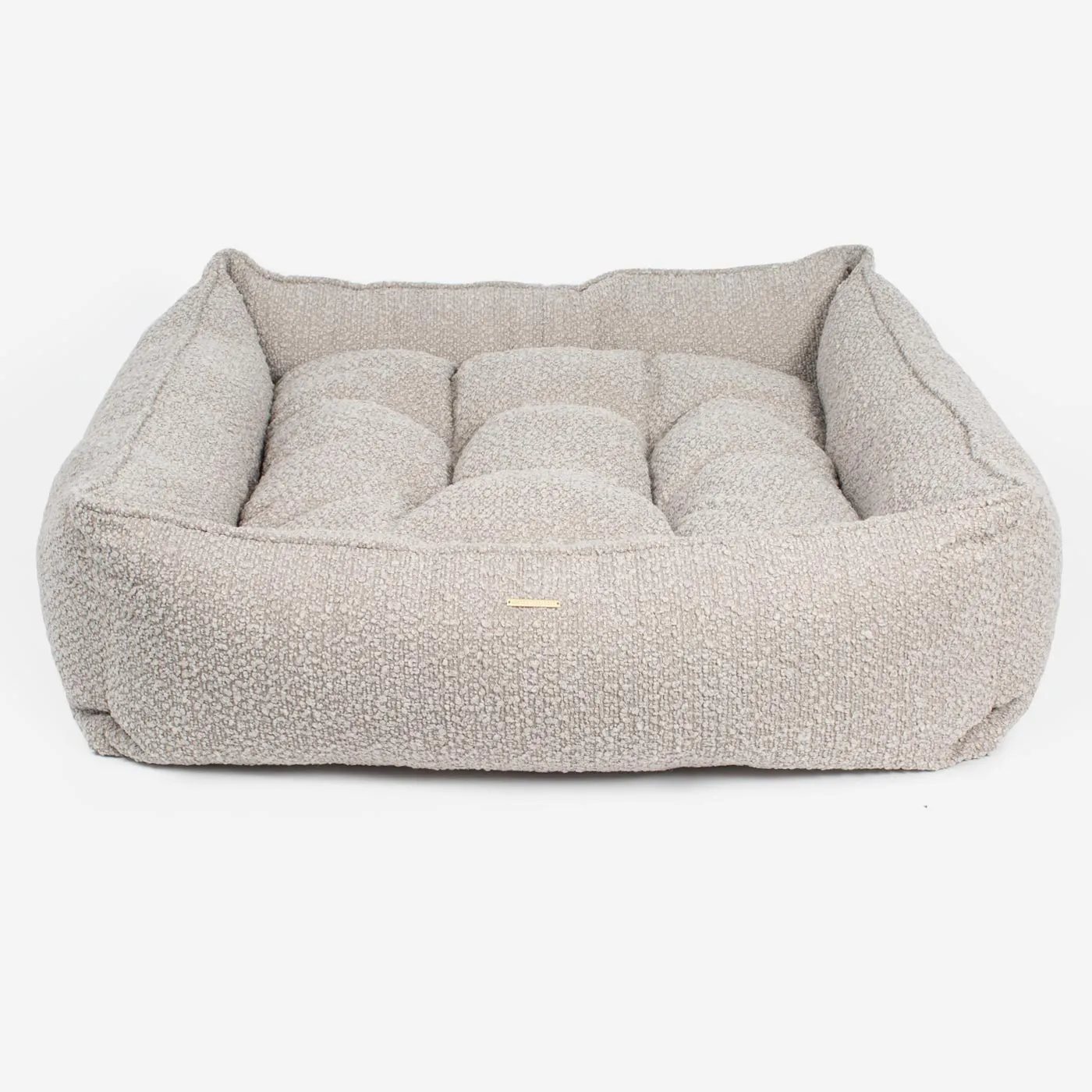 Box Bed With Removable Covers in Mink Bouclé by Lords & Labradors