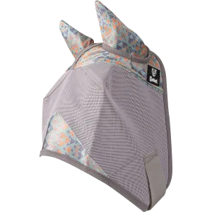 Cashel Pattered Crusader Average Horse Sized Fly Mask with Ears- Sagebrush