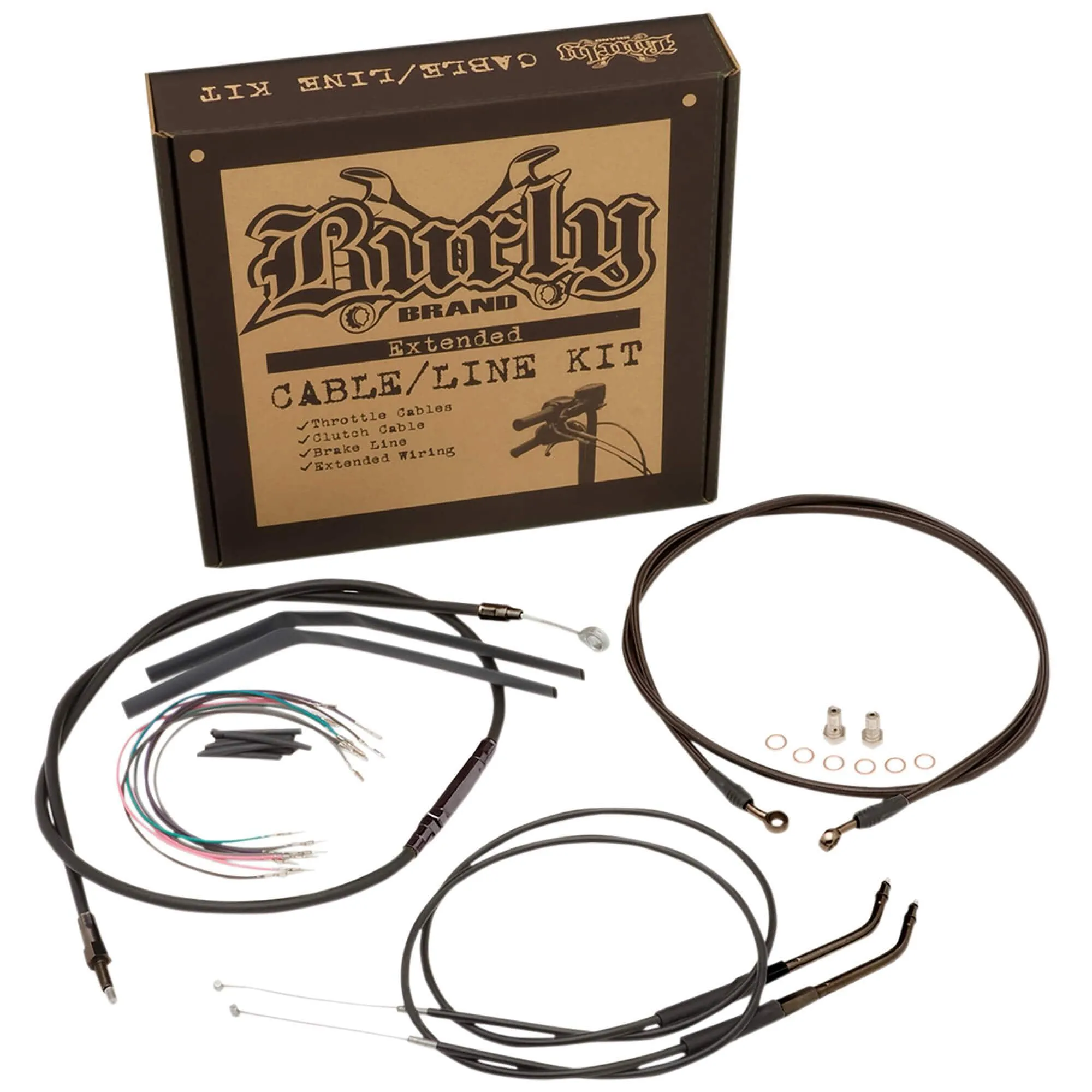 Complete Handlebar Cable/Brake Line Kit for 14" T-Bar Handlebars 04-06 XL Single Disc