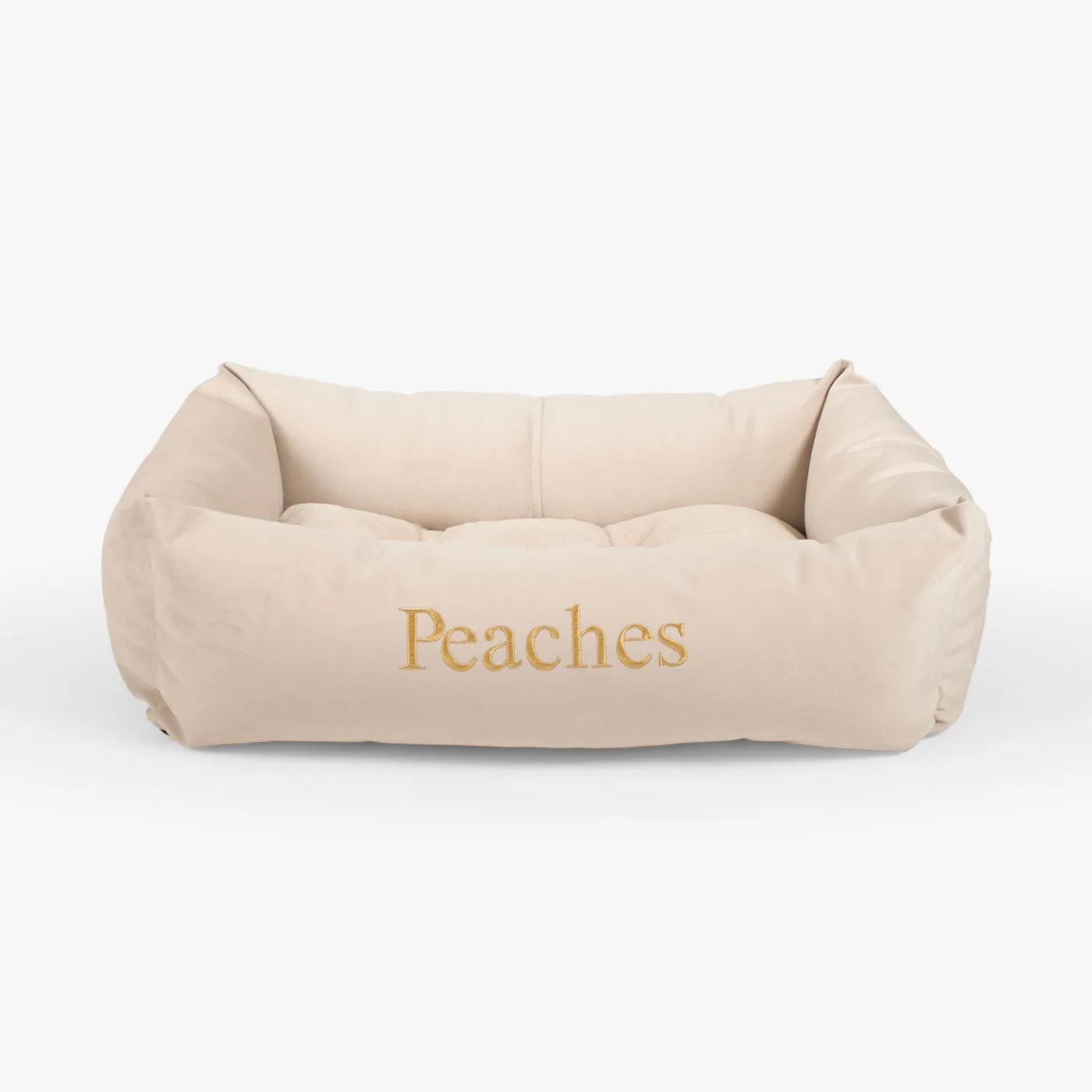 Cosy & Calming Puppy Crate Bed With Removable Covers In Oyster Velvet by Lords & Labradors