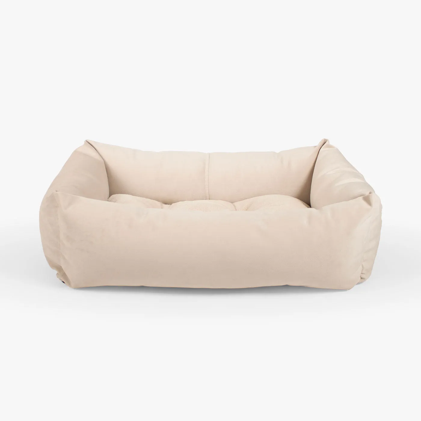Cosy & Calming Puppy Crate Bed With Removable Covers In Oyster Velvet by Lords & Labradors