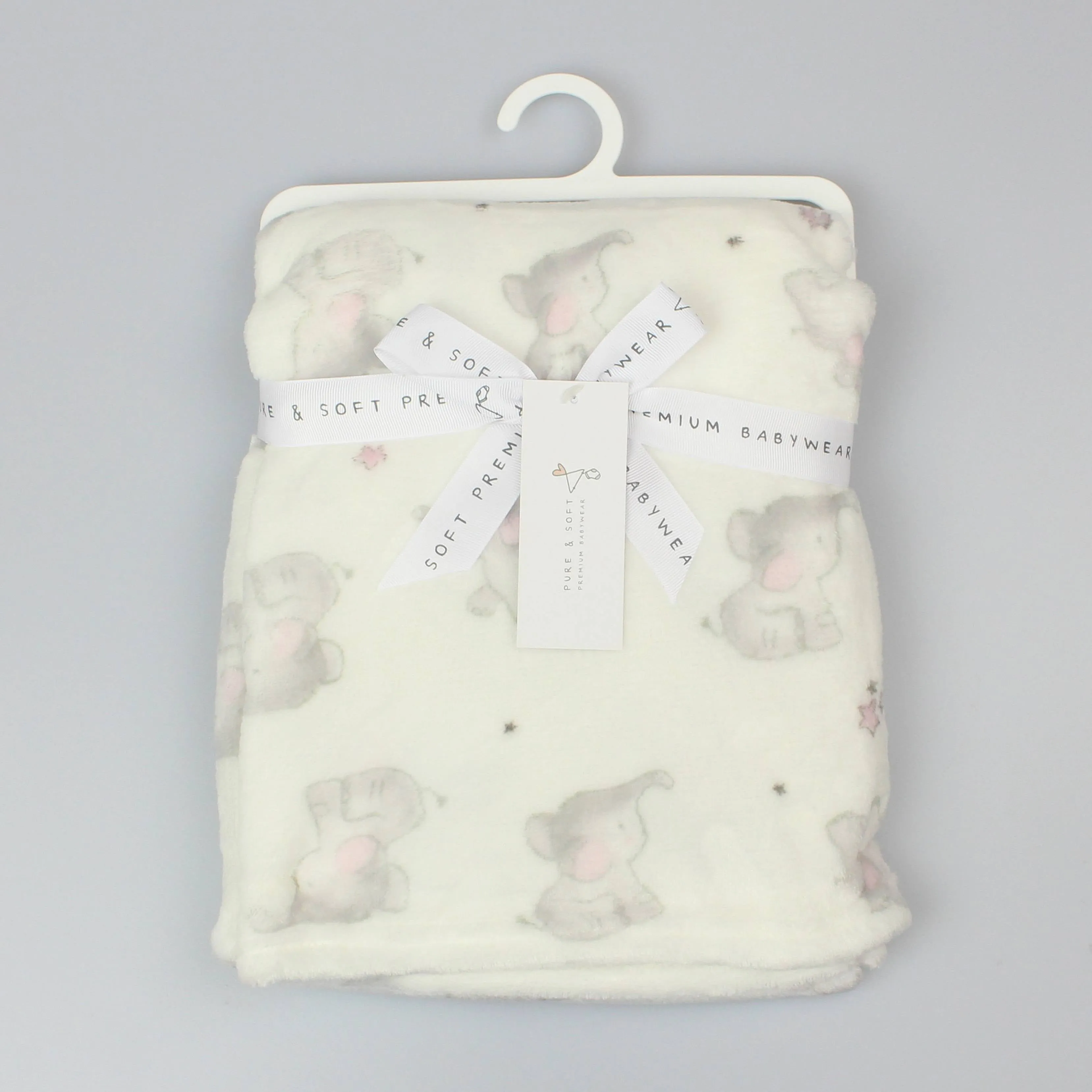 Cream Elephant Sherpa Blanket