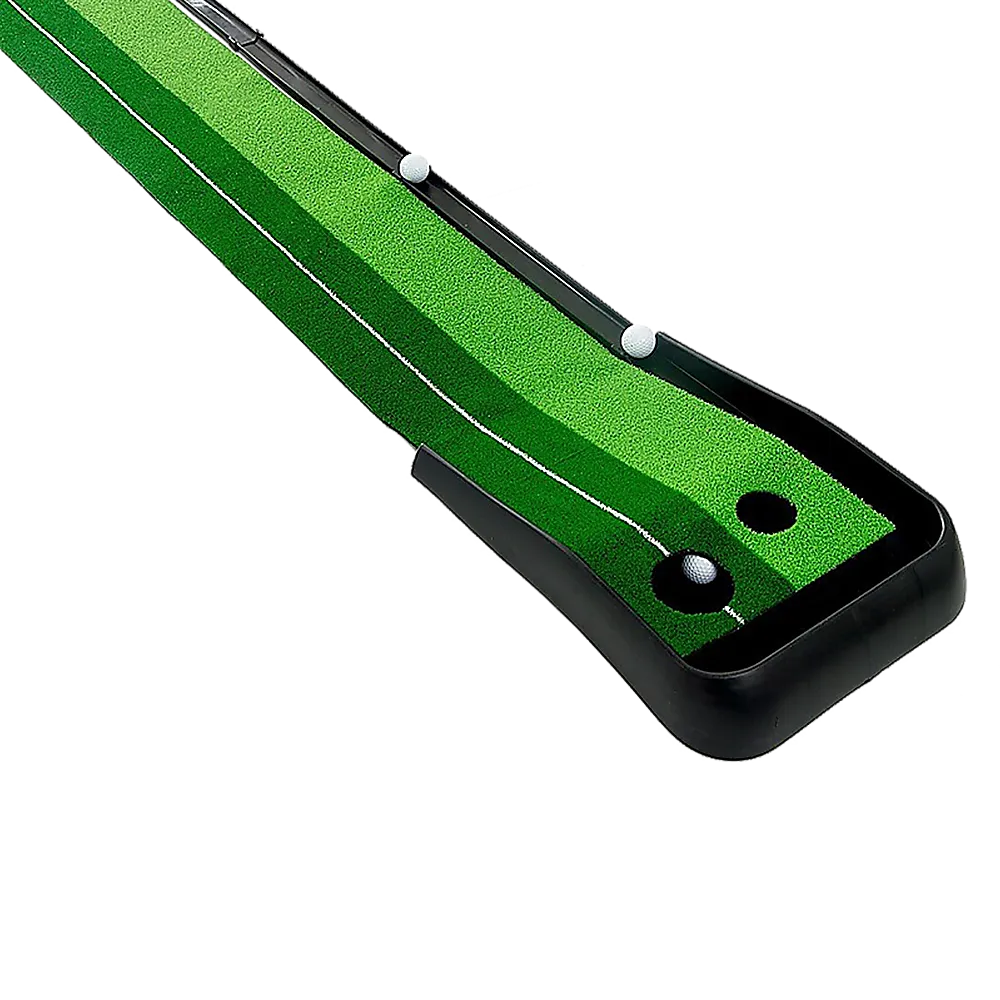 Durable Indoor-Outdoor Putting Green Mat 2 Holes, Putter & Balls