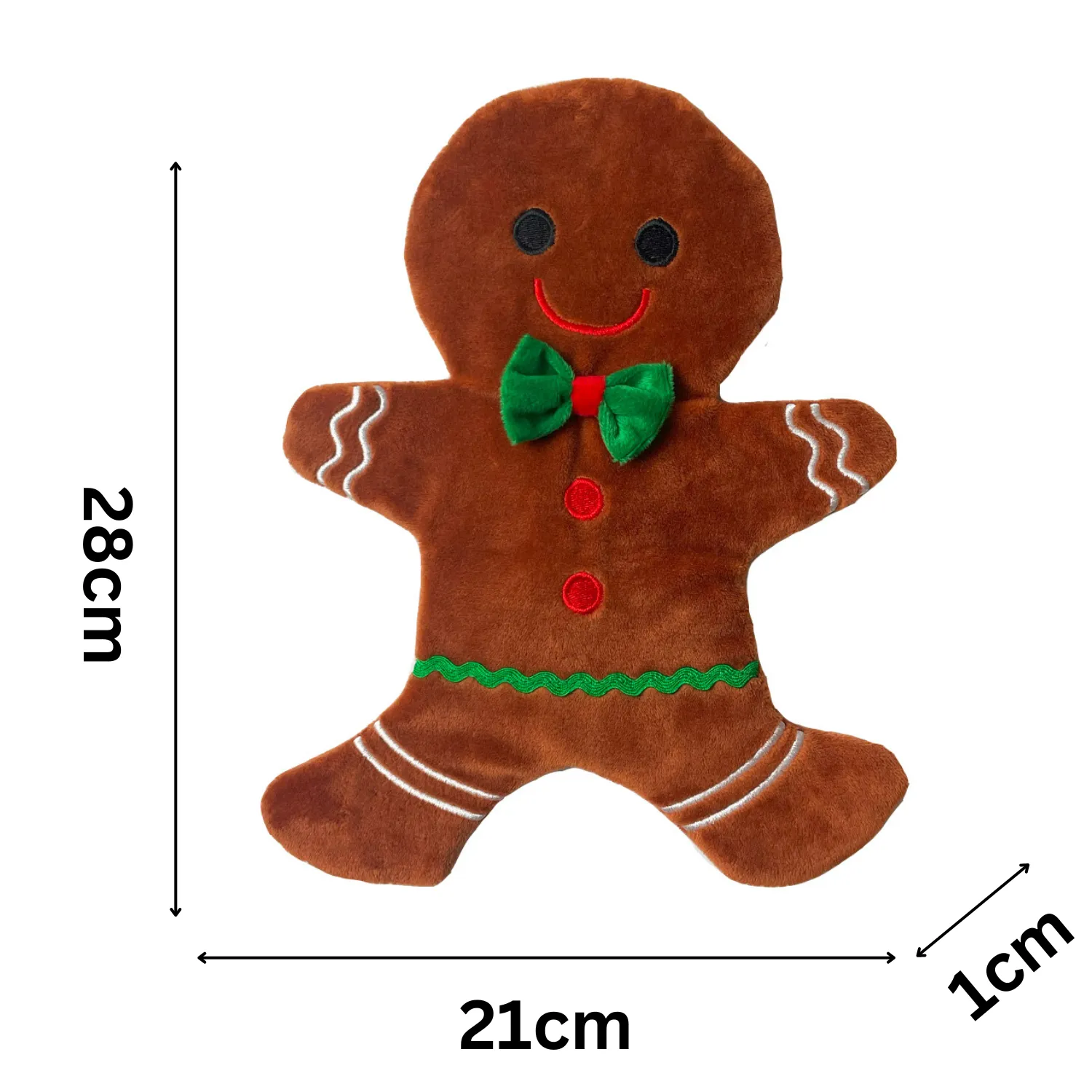 Flat Crinkle Gingerbread Man | No Squeak & No Stuffing Christmas Dog Toy by Happy Pet
