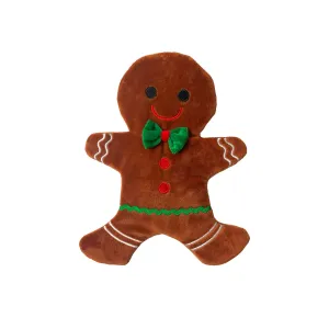 Flat Crinkle Gingerbread Man | No Squeak & No Stuffing Christmas Dog Toy by Happy Pet
