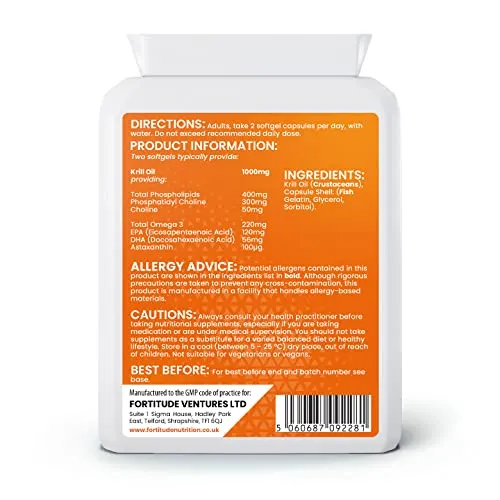 Fortitude Nutrition Krill Oil 500mg 60 Softgels