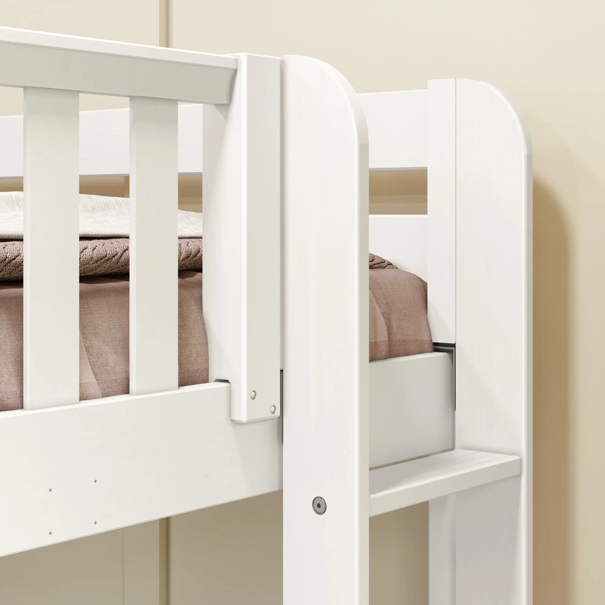 Full   Twin Medium Corner Bunk with Ladders on Ends