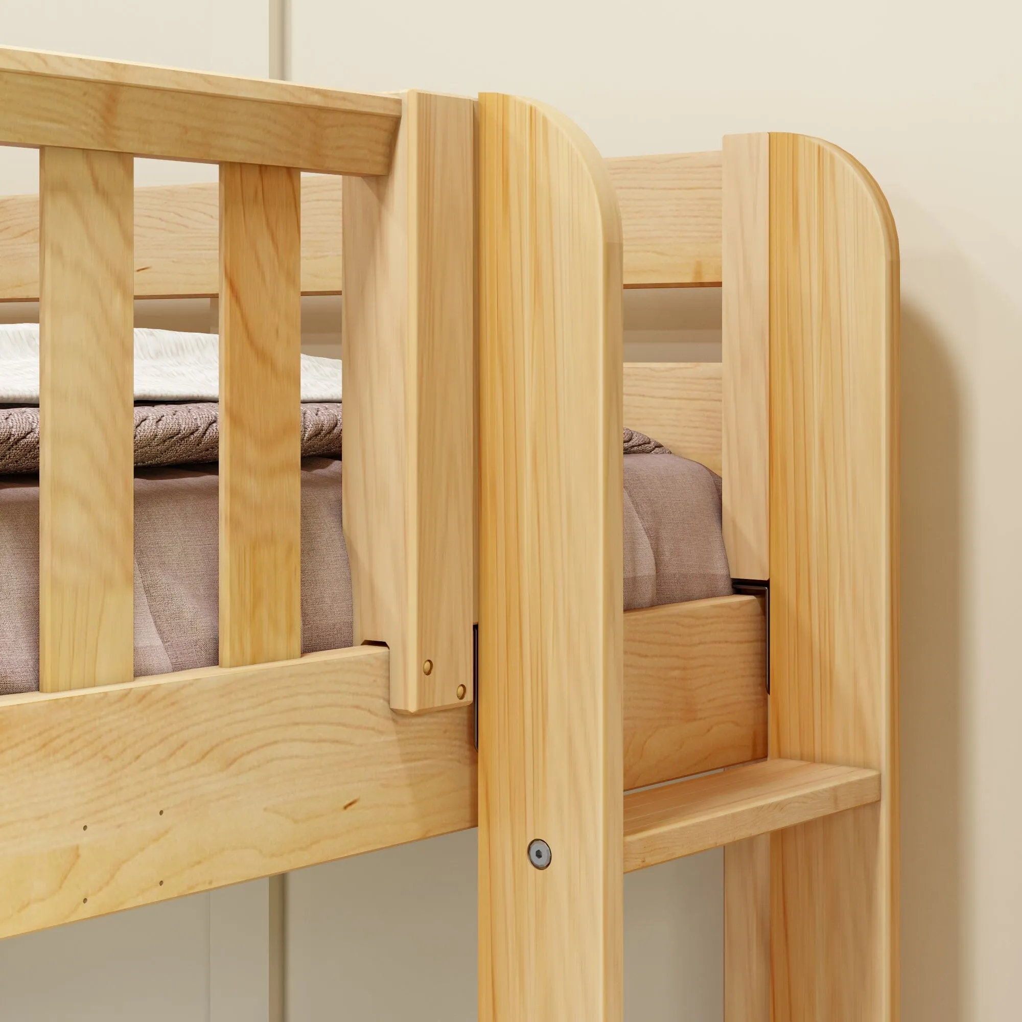 Full   Twin Medium Corner Bunk with Ladders on Ends