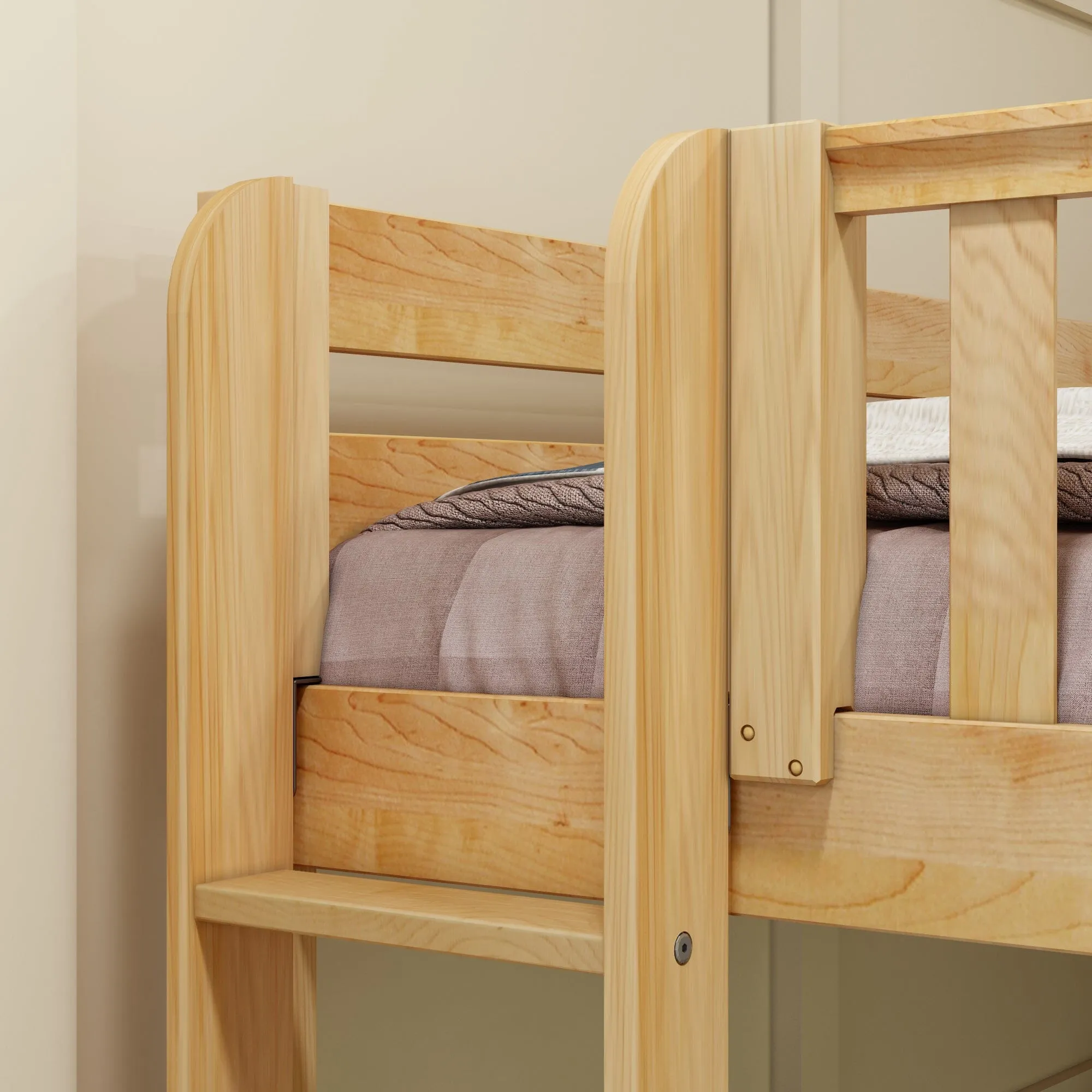 Full   Twin Medium Corner Bunk with Ladders on Ends