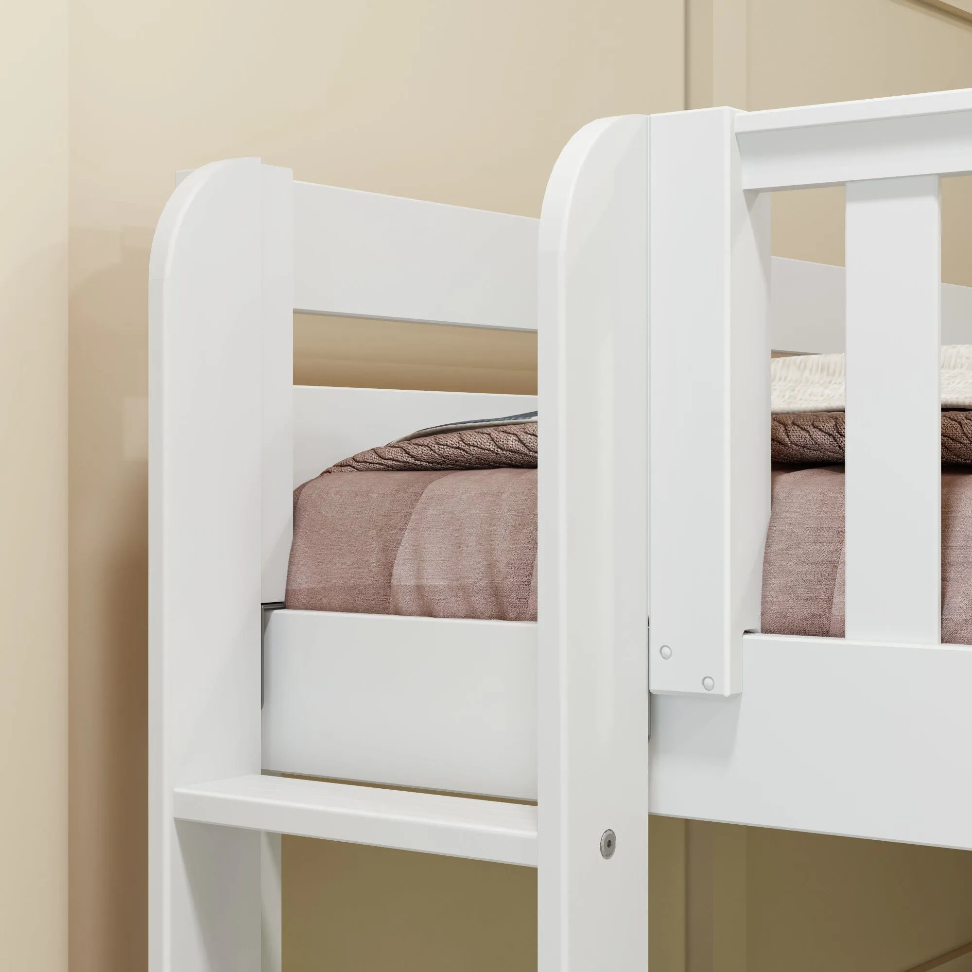 Full   Twin Medium Corner Bunk with Ladders on Ends