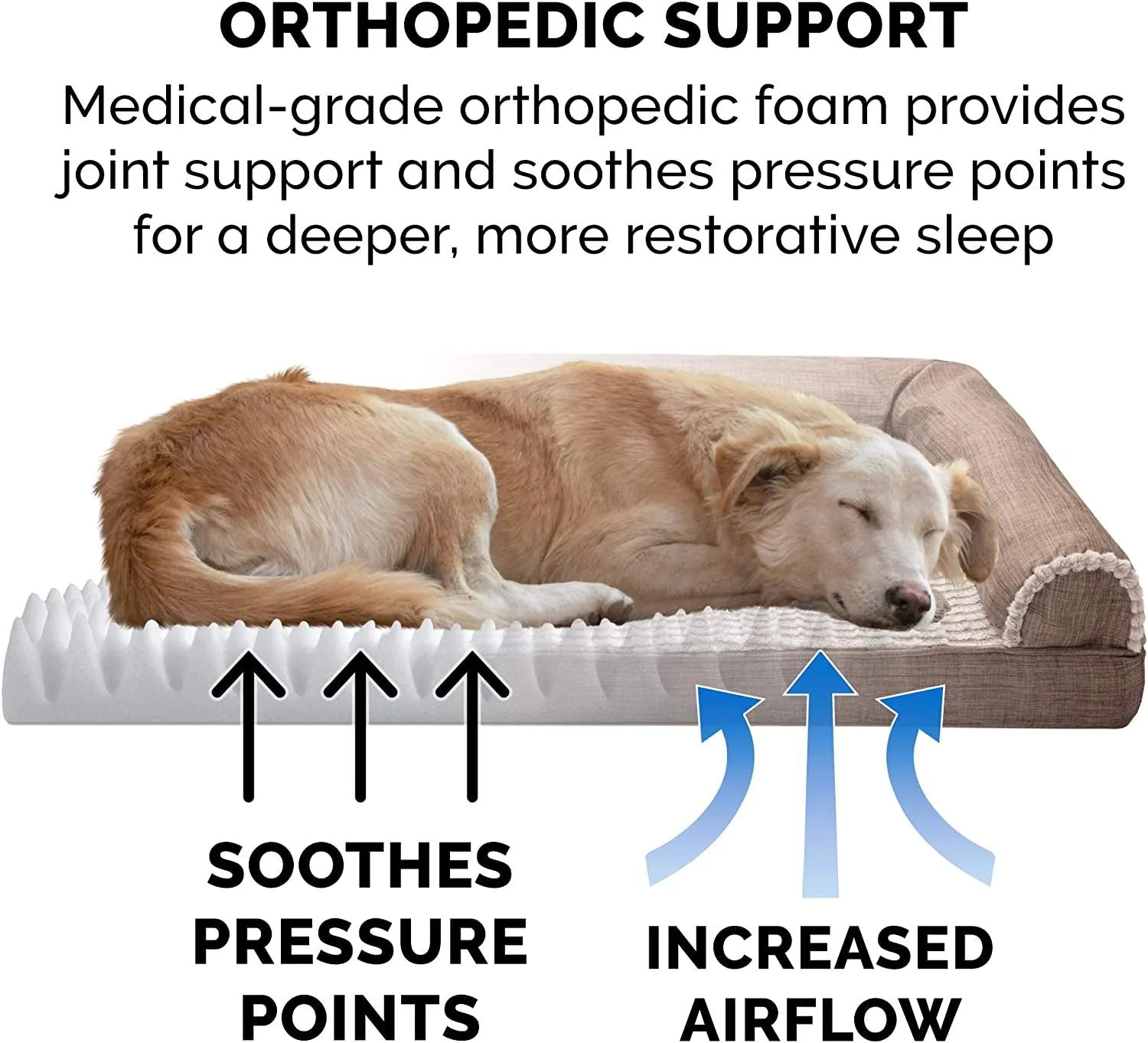 Furhaven Orthopedic Dog Bed for Large Dogs for Dogs up to 95 Lbs!