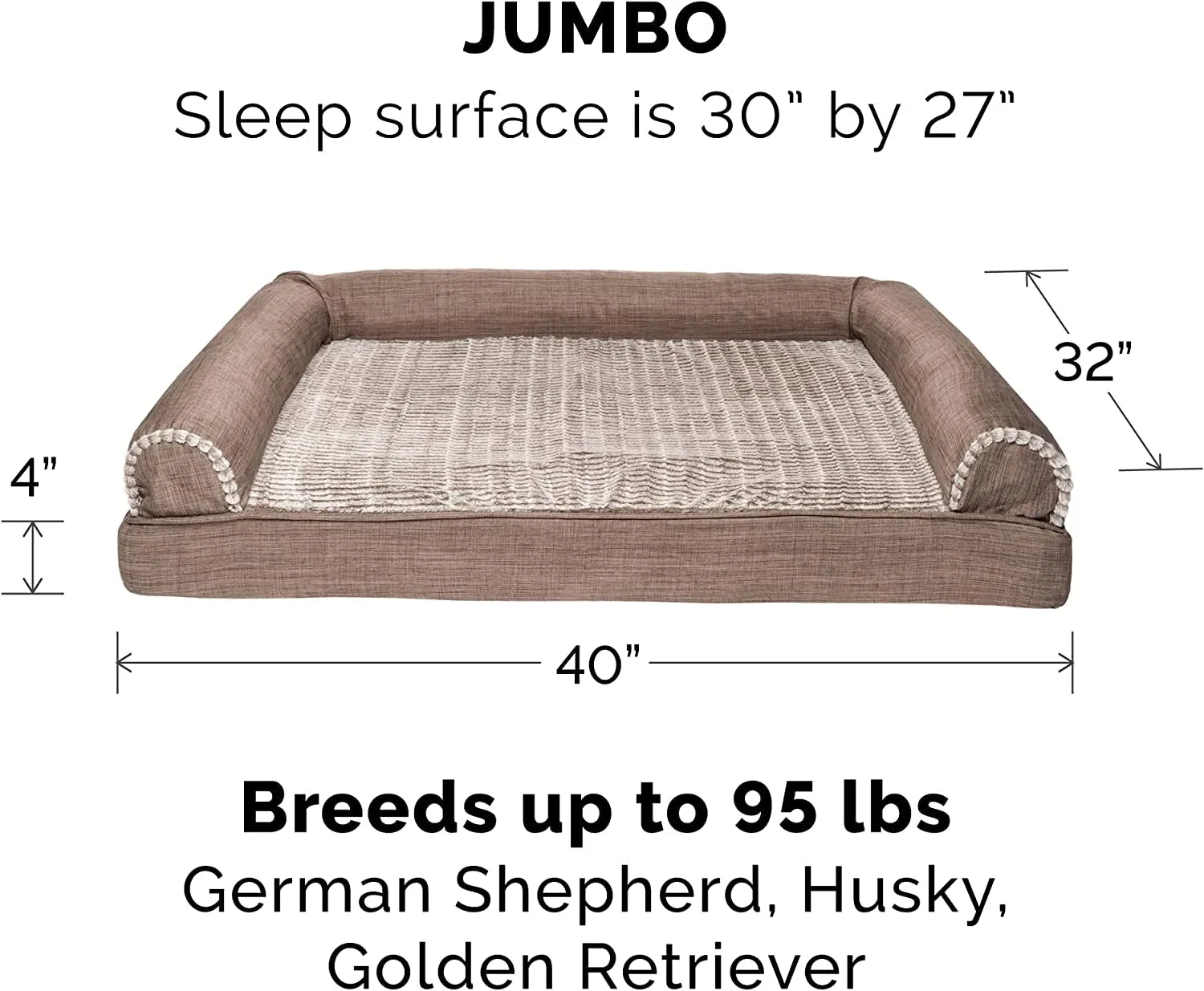 Furhaven Orthopedic Dog Bed for Large Dogs for Dogs up to 95 Lbs!