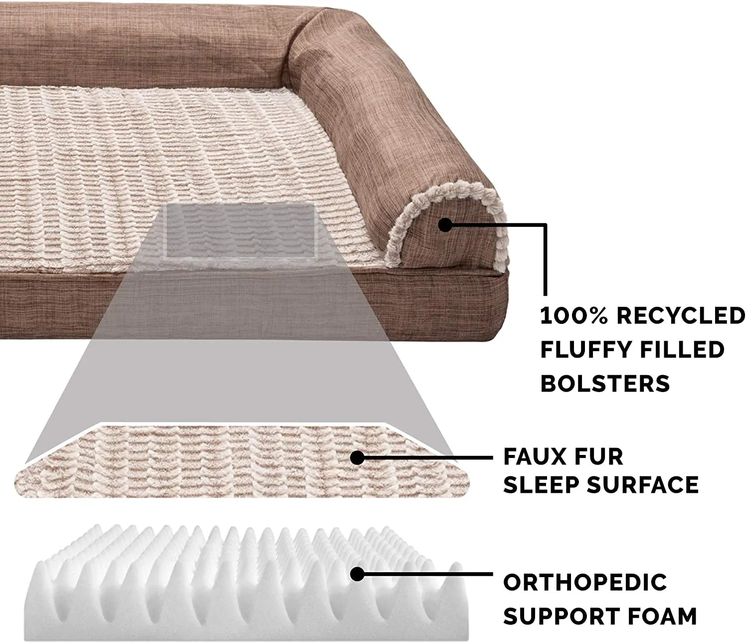 Furhaven Orthopedic Dog Bed for Large Dogs for Dogs up to 95 Lbs!
