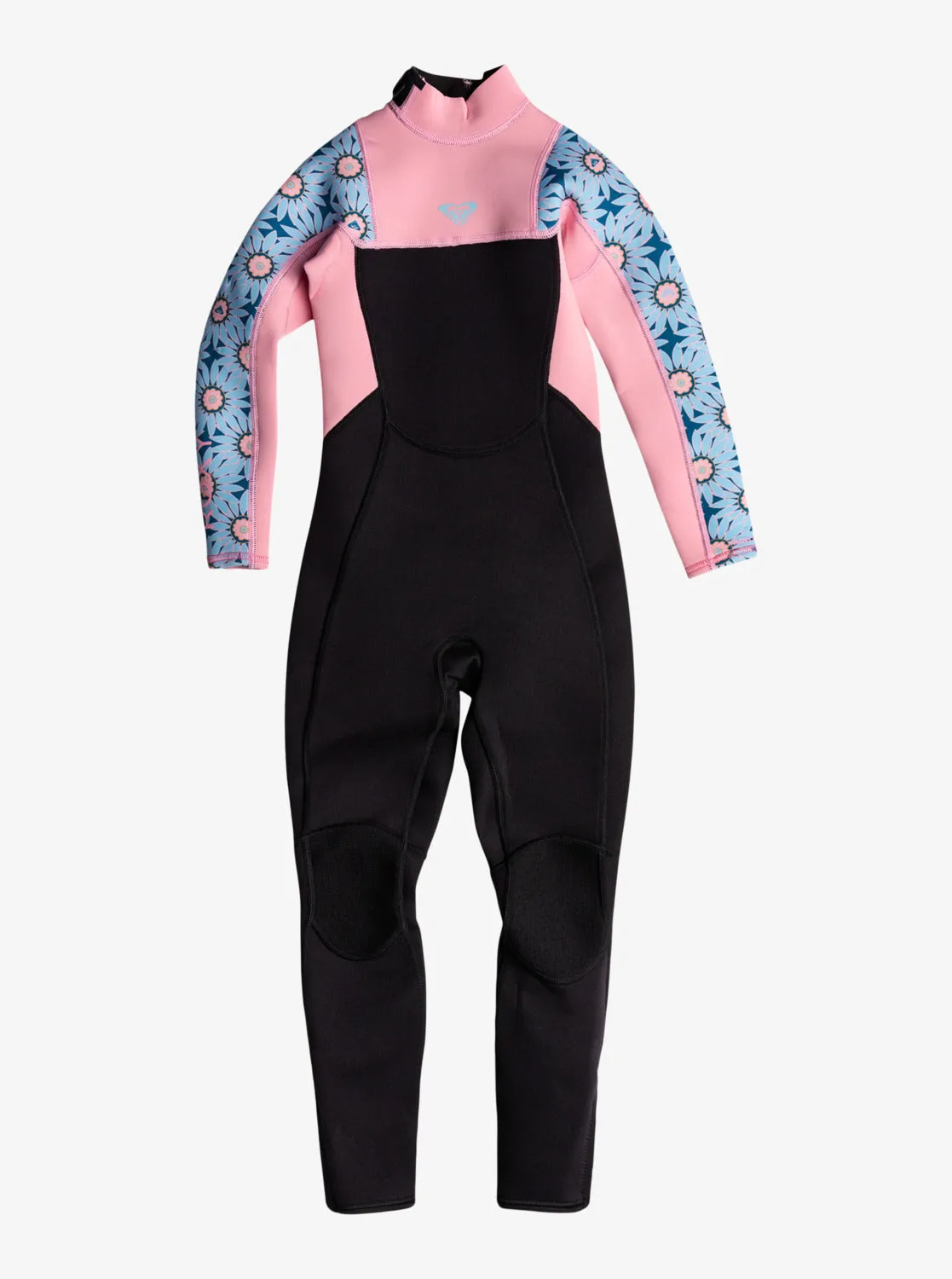 Girls 2-7 3/2mm Prologue Back Zip Wetsuit - Crystal Teal Sol Flower