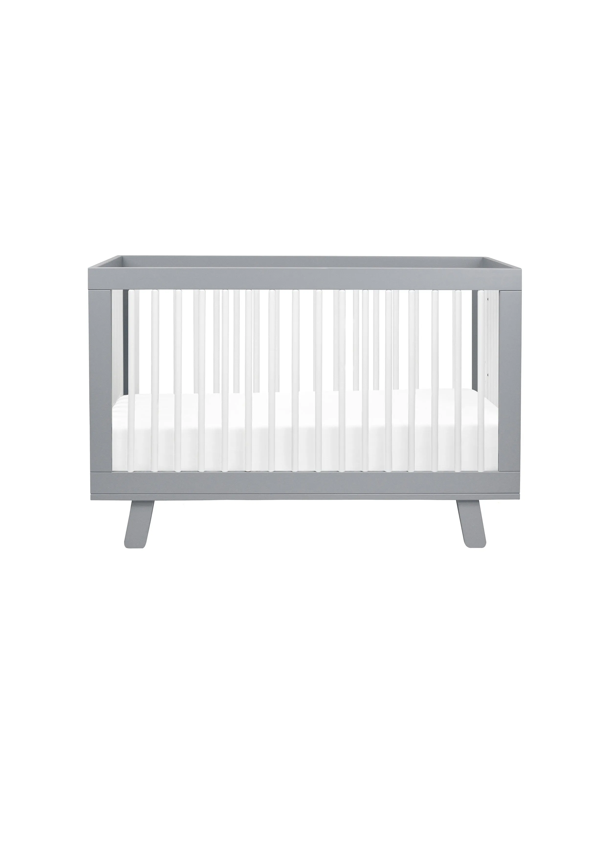 HUDSON 3-IN-1 CONVERTIBLE CRIB WITH TODDLER BED CONVERSION KIT - GREY/WHITE