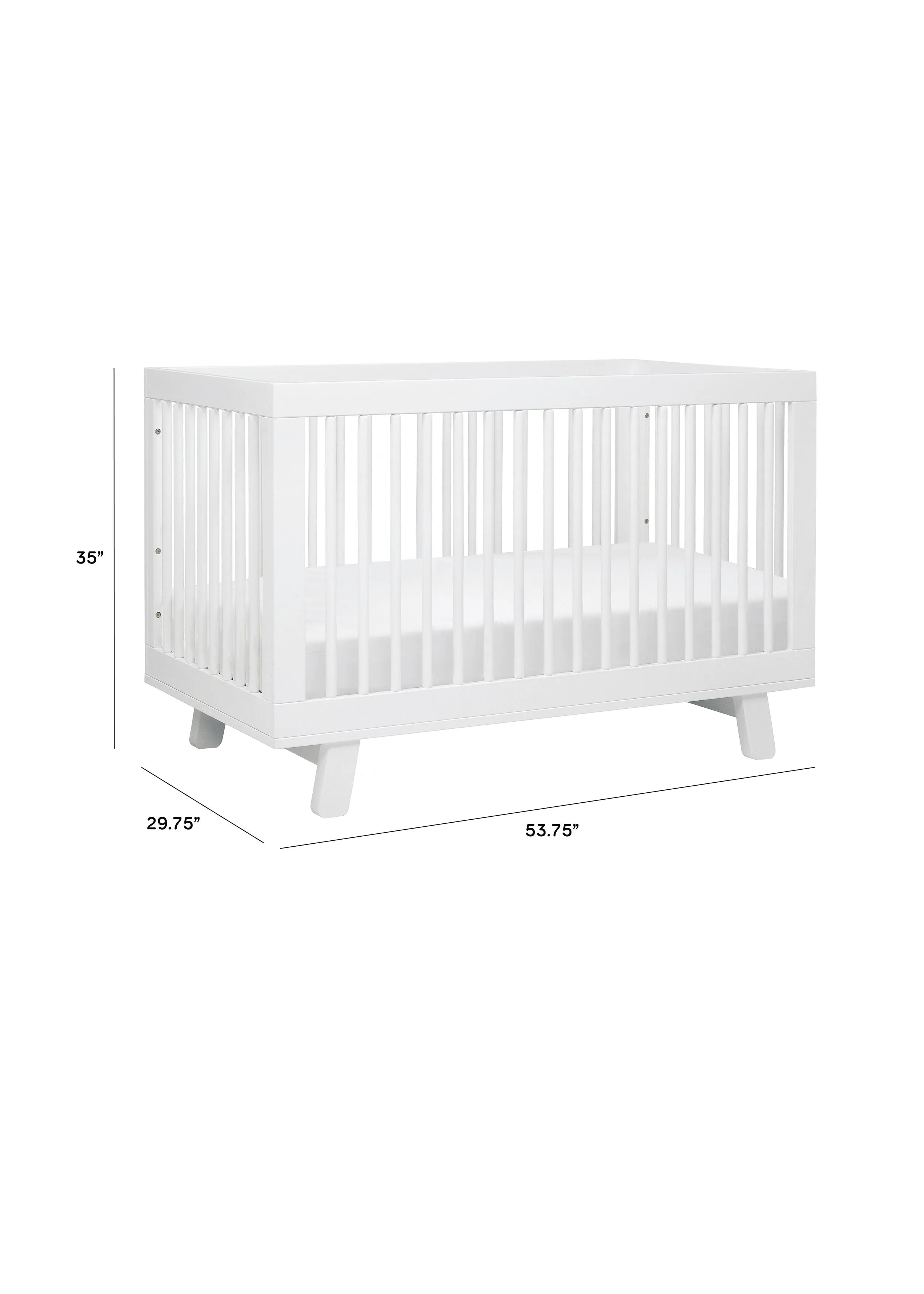 HUDSON 3-IN-1 CONVERTIBLE CRIB WITH TODDLER BED CONVERSION KIT - WHITE