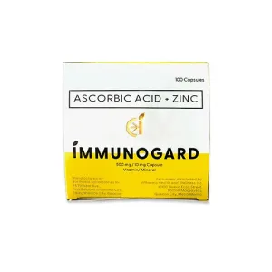 Immunogard Ascorbic Acid (As SODIUM ASCORBATE 568.18mg)    Zinc 10 mg box of 100's