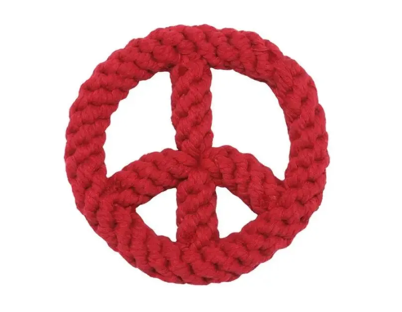 Jax & Bones Red Peace Sign Rope Dog Toy