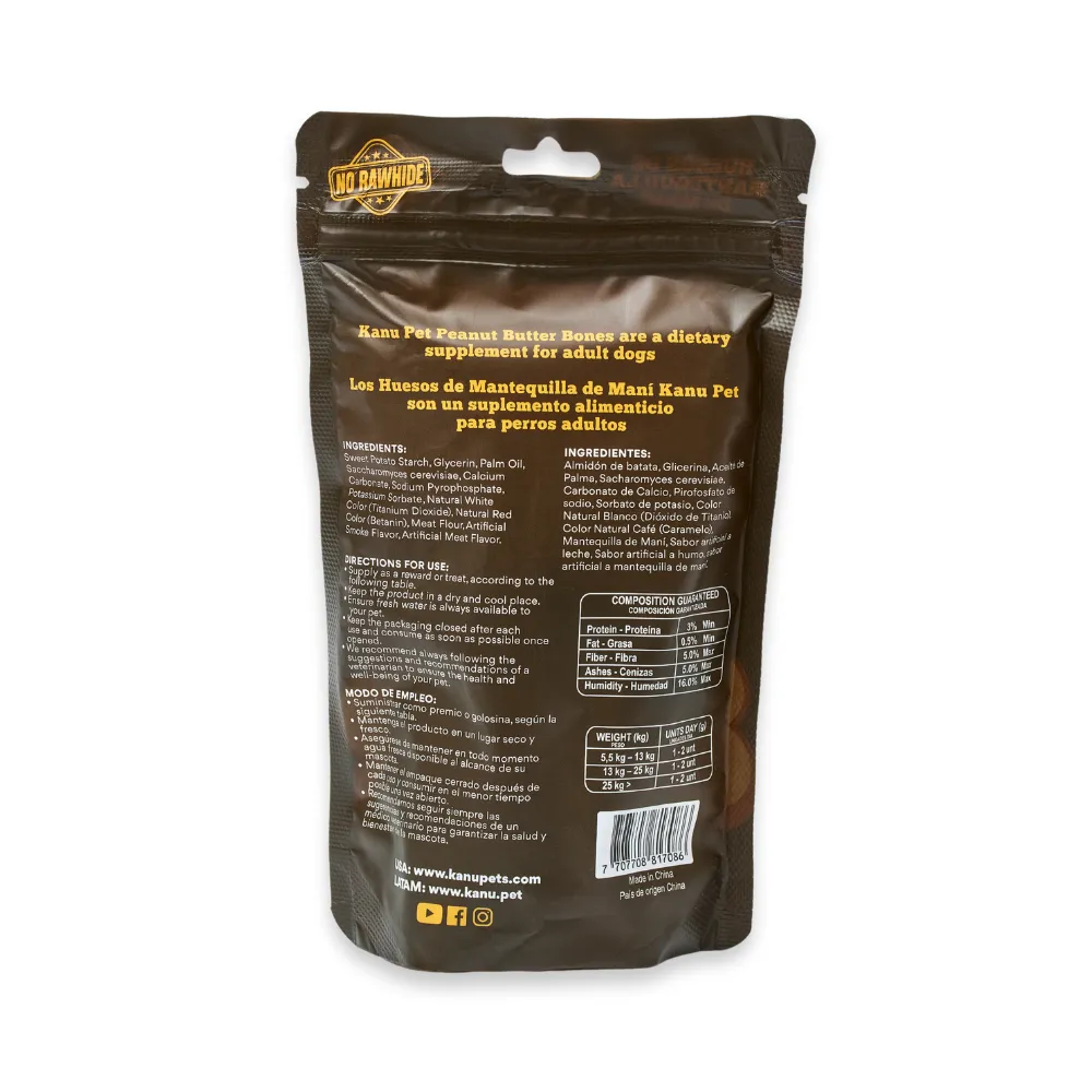Kanu Pet Peanut Butter Bones Dog Treats