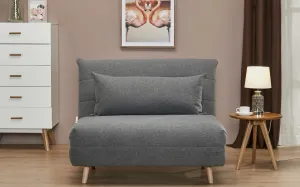 Kenny Fabric Sofa Bed - Dark Grey/Beige