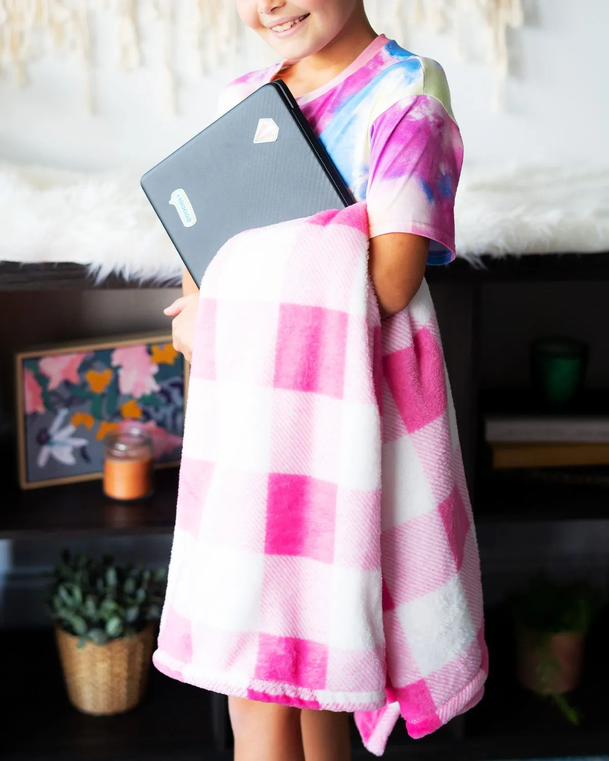 Kids Buffalo Check Blanket with Free Monogramming