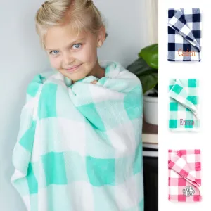 Kids Buffalo Check Blanket with Free Monogramming