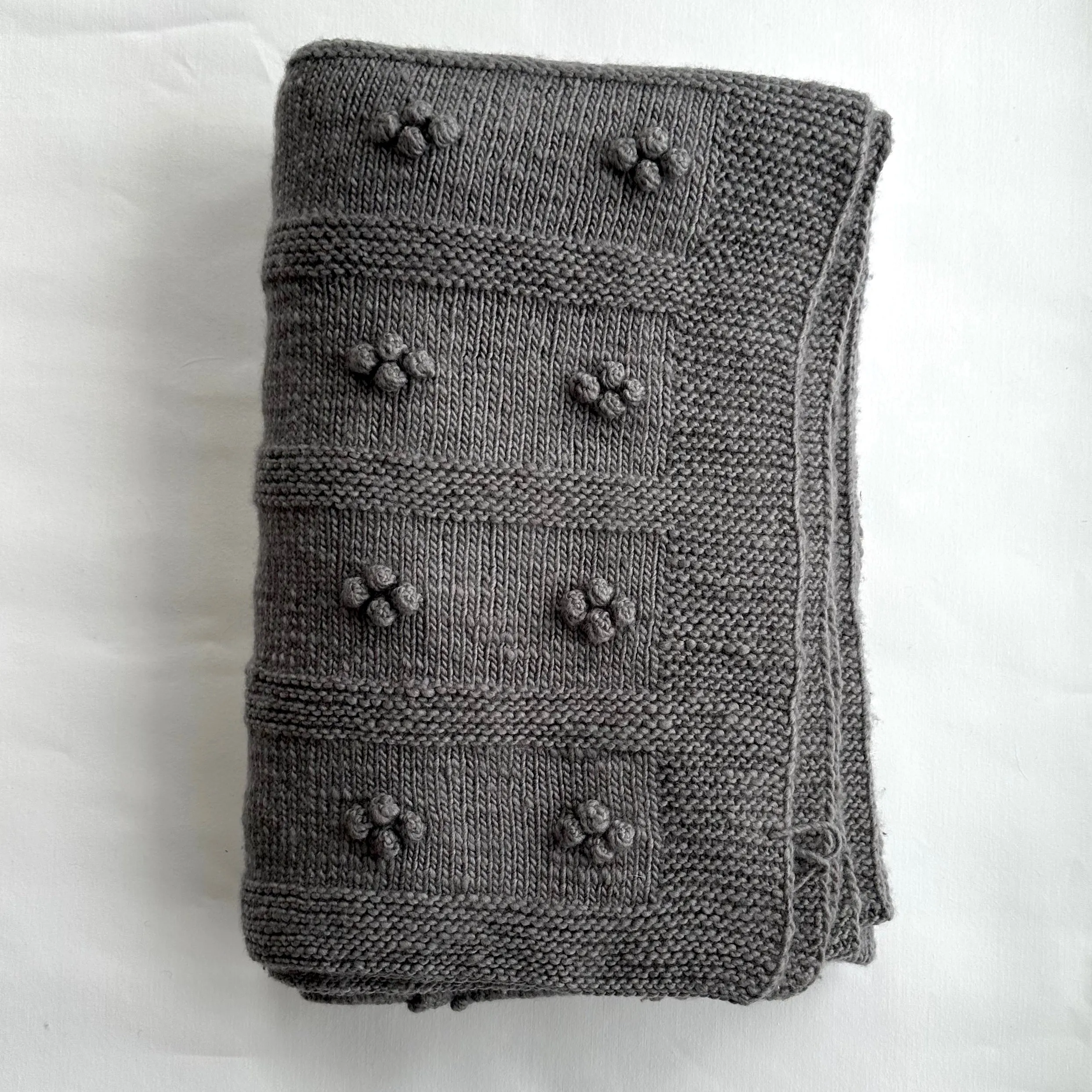 Kusum Flower Knit Wool Blanket