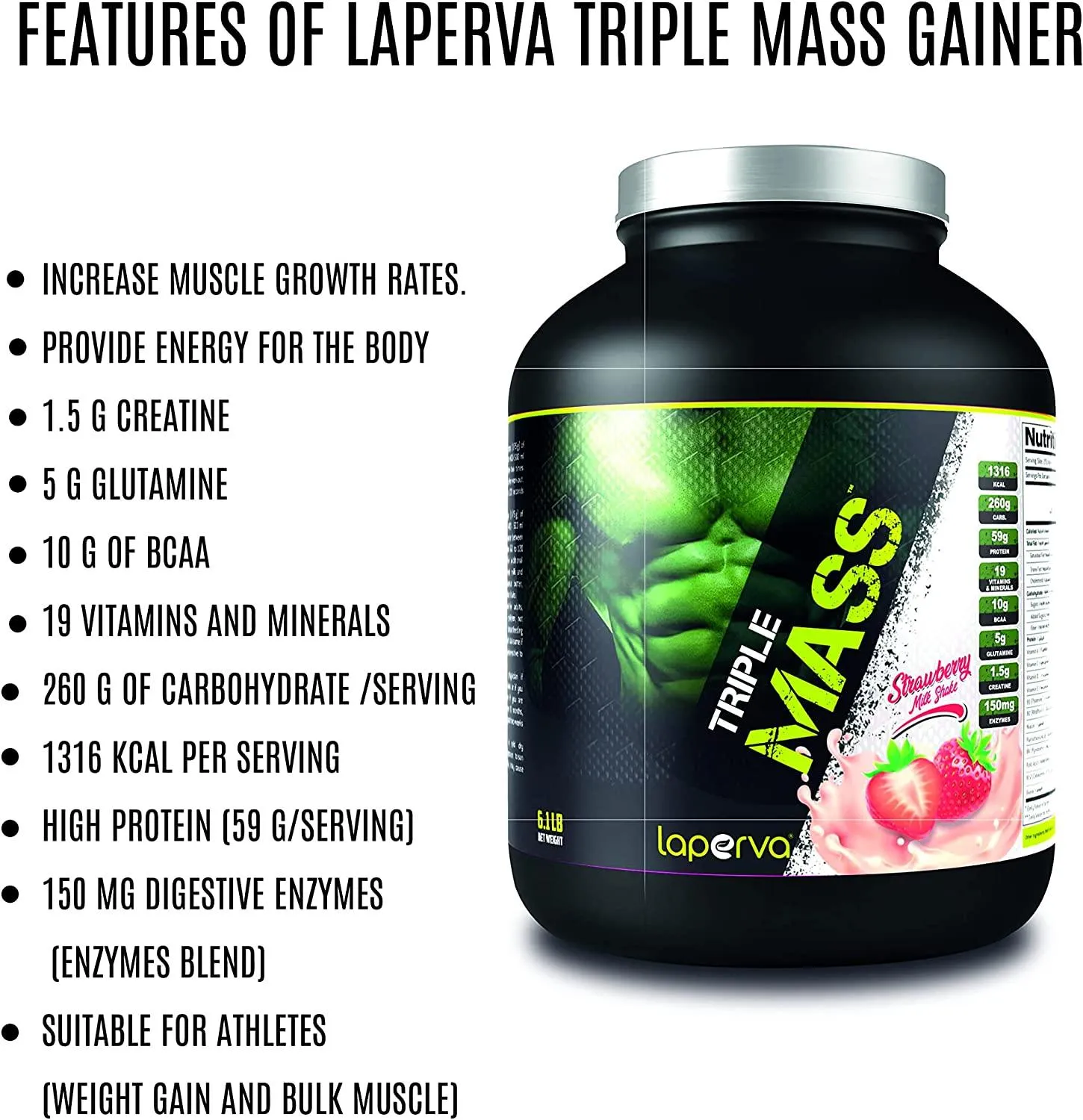 laperva Triple Mass Gainer Protein Powder