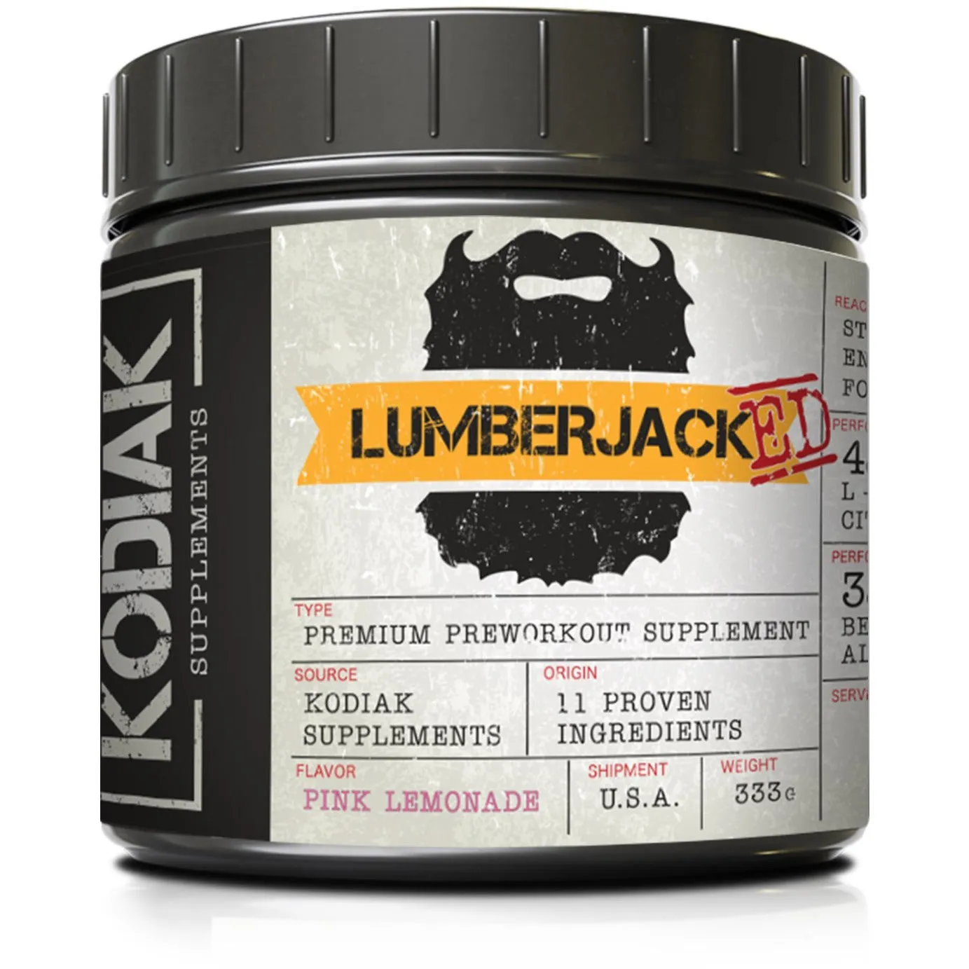 LUMBERJACKED Pre-Workout Supplement - 30 Servings - Better Pumps, Strength, Energy, and Focus - No Crash - Pink Lemonade