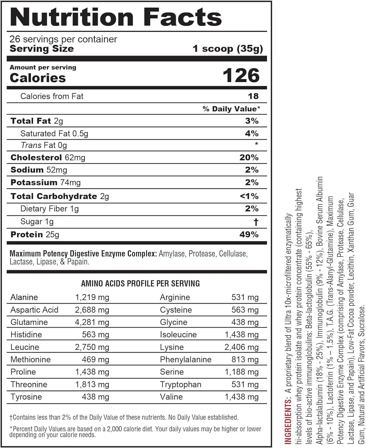 Metabolic Nutrition Protizyme 100% Whey Protein Powder