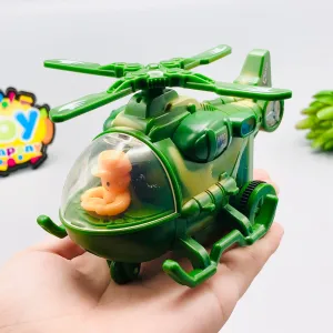 Mini Inertial Army Helicopter Toy - 1Pc