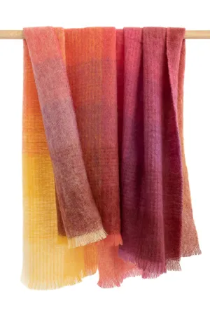Mohair Throw | Pink Yellow Purple Multi Mix