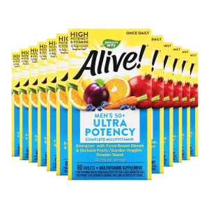 Nature's Way Alive! Once Daily Men's 50  Ultra - 60 Tablets- 12 Pack