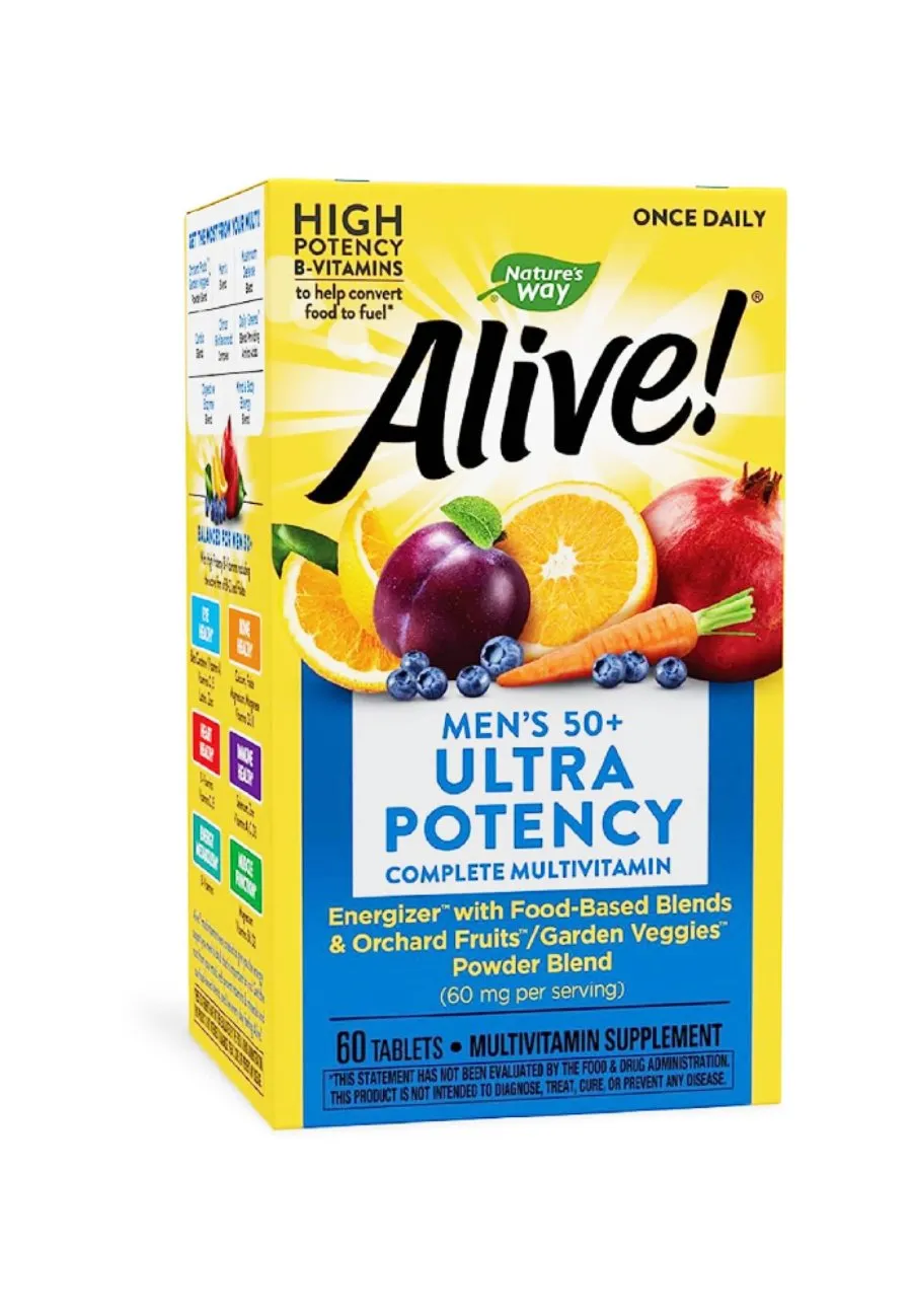 Nature's Way Alive! Once Daily Men's 50  Ultra - 60 Tablets- 12 Pack