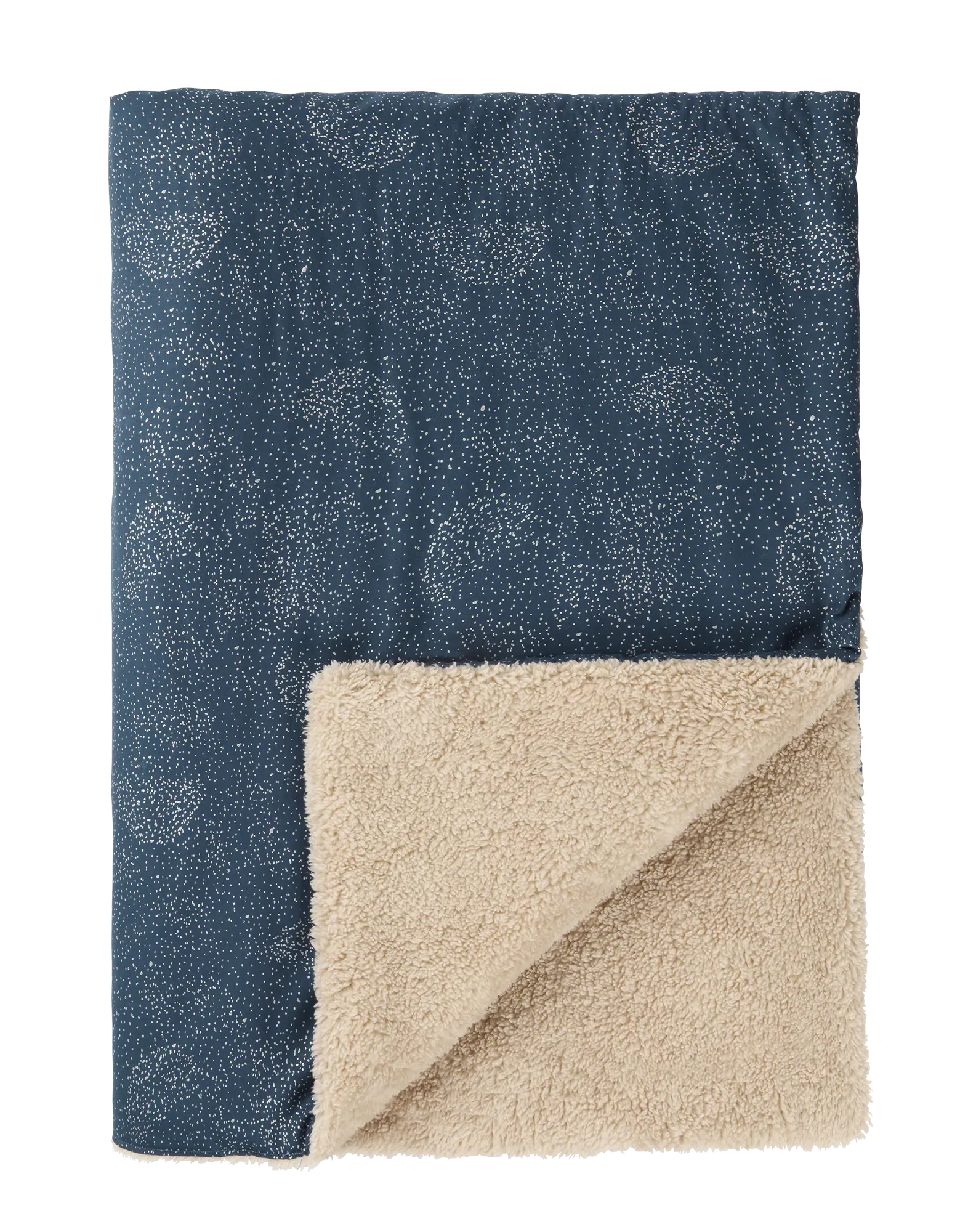 Nobodinoz Stories Winter Blanket 100x140cm | Gold Bubble/Night Blue