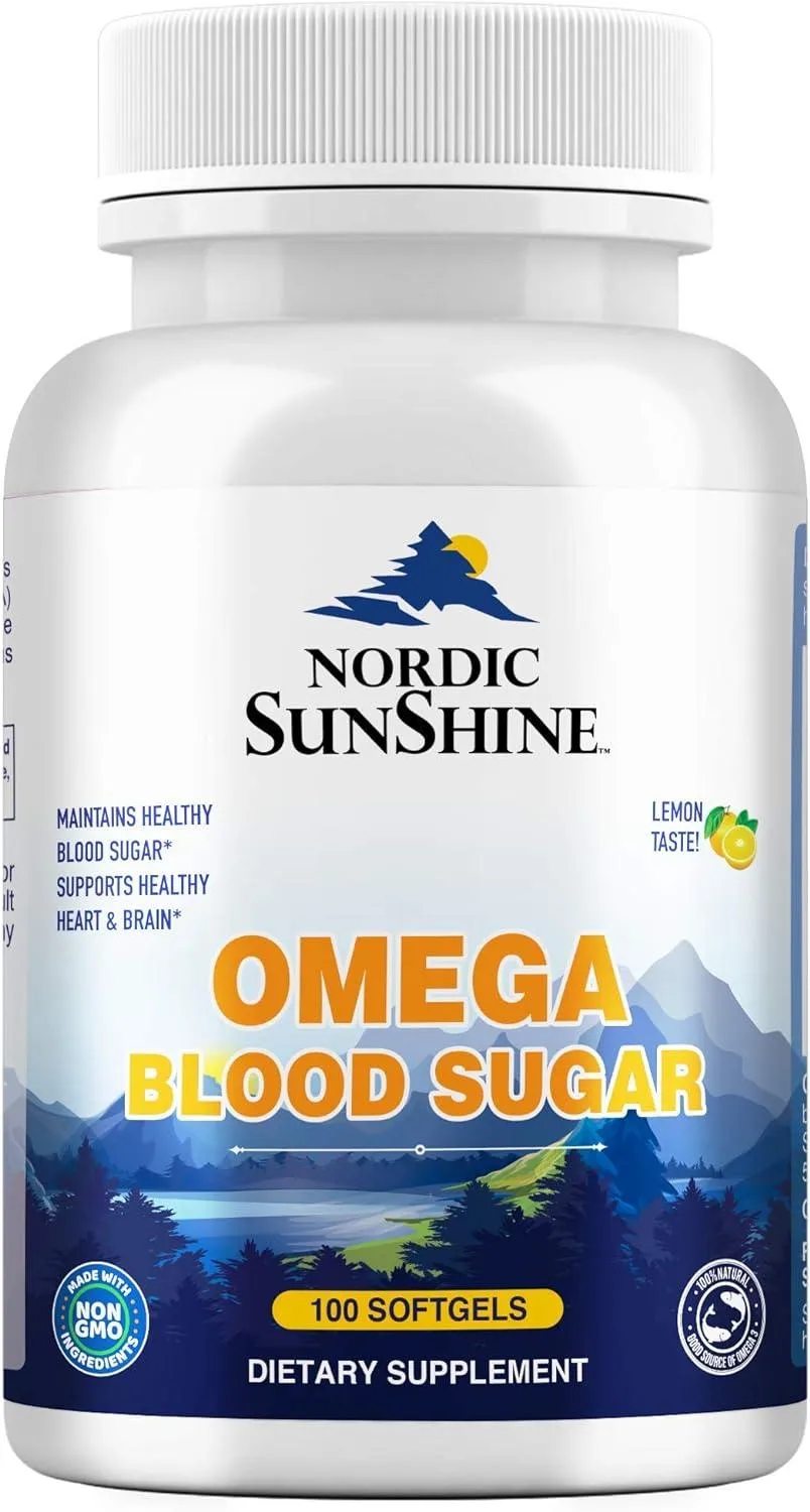 Nordic Sunshine Omega 896mg Blood Sugar, 100 Softgels