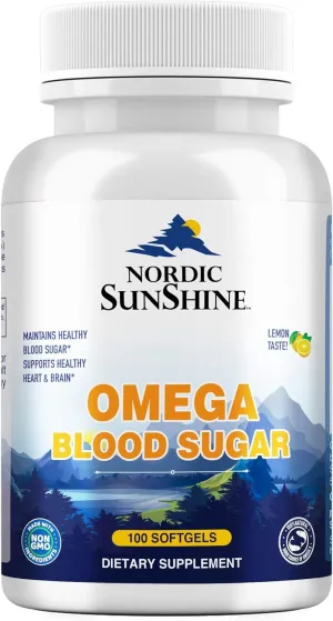 Nordic Sunshine Omega 896mg Blood Sugar, 100 Softgels